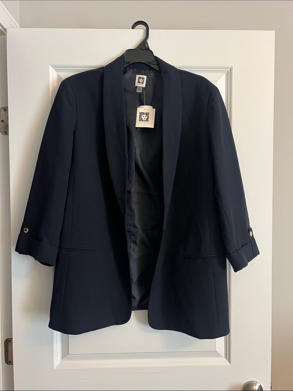 NWT Anne Klein Navy Blazer Jacket Size XL